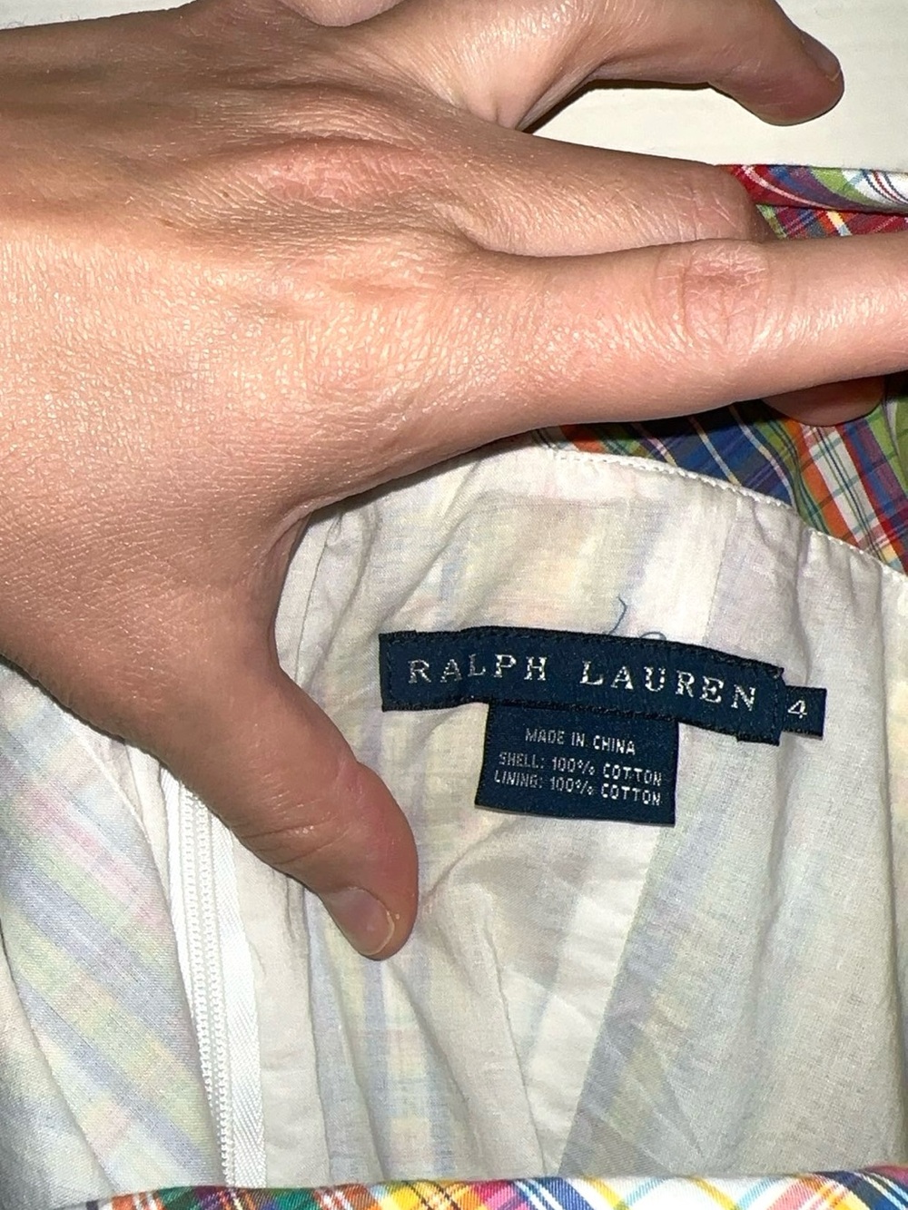 Vintage Ralph Lauren MADRAS Multicolor Plaid Strapless Mini Dress - Picture 6 of 8